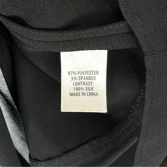 St. John Cady Asymmetric Hem Half Sleeve Silk Blend Minimalist Tunic Blouse Top - Picture 6 of 8